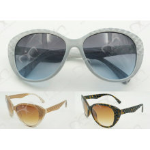 New Fashionable Hot Selling Metal Temple Promotion UV400 Protection Plastic Sunglasses (11448)